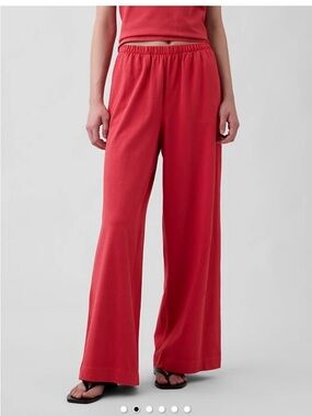 GAP Wide-Leg Pull-On Pants in Chakra Red